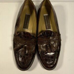 Johnston Murphy Mens Dress Shoes Size 9.5 M Burgundy Leather Tassel Loafers